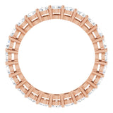14K Gold Round Lab-Grown Diamond Shared-Prong Eternity Band – 2.5 mm Stones (1 3/8–1 1/2 CTW) - Rose Gold - view 2