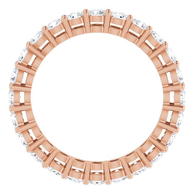 14K Gold Round Lab-Grown Diamond Shared-Prong Eternity Band – 2.5 mm Stones (1 3/8–1 1/2 CTW) - Rose Gold - view 2