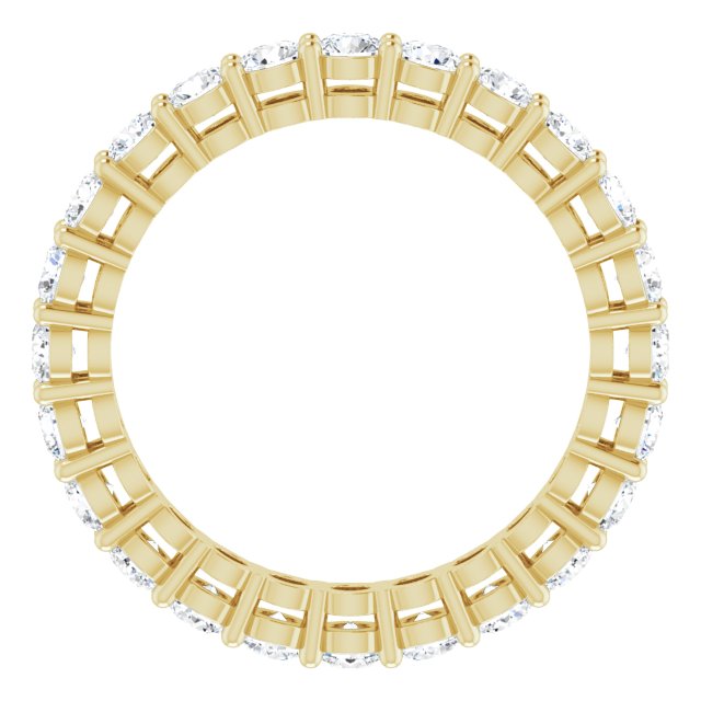 14K Gold Round Lab-Grown Diamond Shared-Prong Eternity Band – 2.5 mm Stones (1 3/8–1 1/2 CTW) - Yellow Gold - view 2