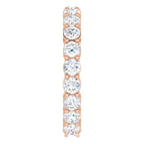 14K Gold Round Natural Diamond Shared-Prong Eternity Band – 2.8 mm Stones - Rose Gold - view 4