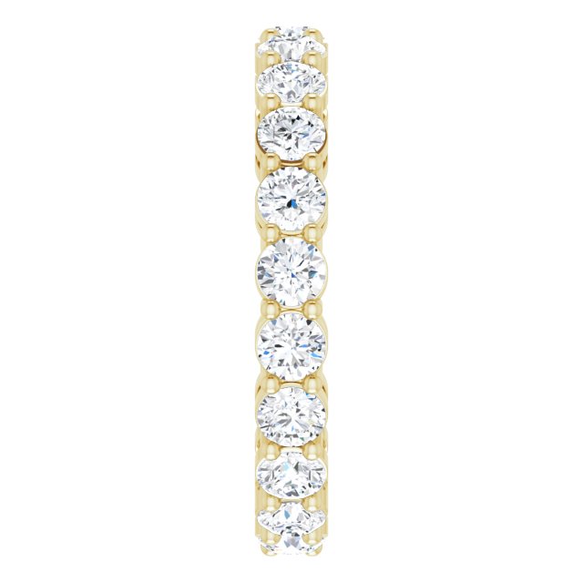 14K Gold Round Lab-Grown Diamond Shared-Prong Eternity Band – 2.8 mm Stones - Yellow Gold - view 4
