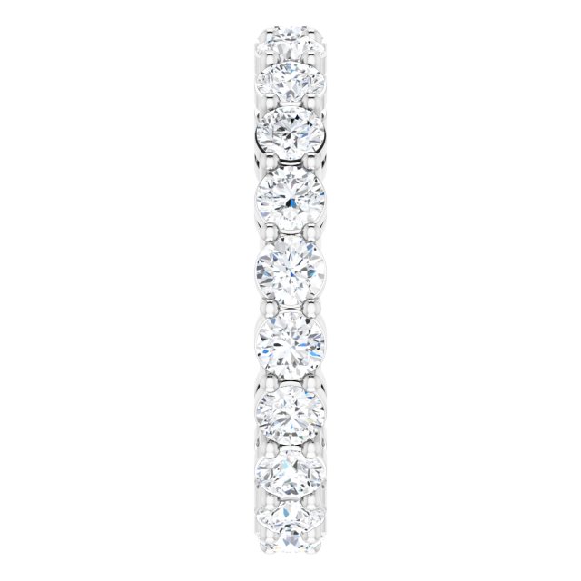 Platinum Round Lab-Grown Diamond Shared-Prong Eternity Band – 2.8 mm Stones - view 4