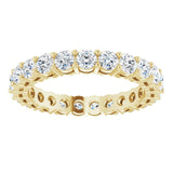 14K Gold Round Lab-Grown Diamond Shared-Prong Eternity Band – 2.8 mm Stones - Yellow Gold - view 3