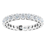 Platinum Round Lab-Grown Diamond Shared-Prong Eternity Band – 2.8 mm Stones - view 3