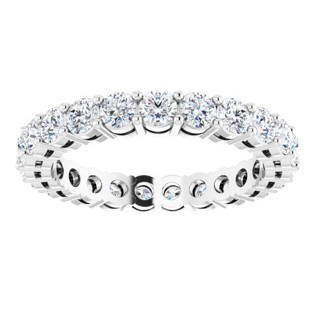 Platinum Round Lab-Grown Diamond Shared-Prong Eternity Band – 2.8 mm Stones - view 3