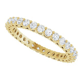 14K Gold Round Lab-Grown Diamond Shared-Prong Eternity Band – 2 mm Stones (7/8–1 CTW) - Yellow Gold - view 5