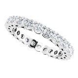 14K Gold Round Lab-Grown Diamond Shared-Prong Eternity Band – 2.5 mm Stones (1 3/8–1 1/2 CTW) - White Gold - view 5