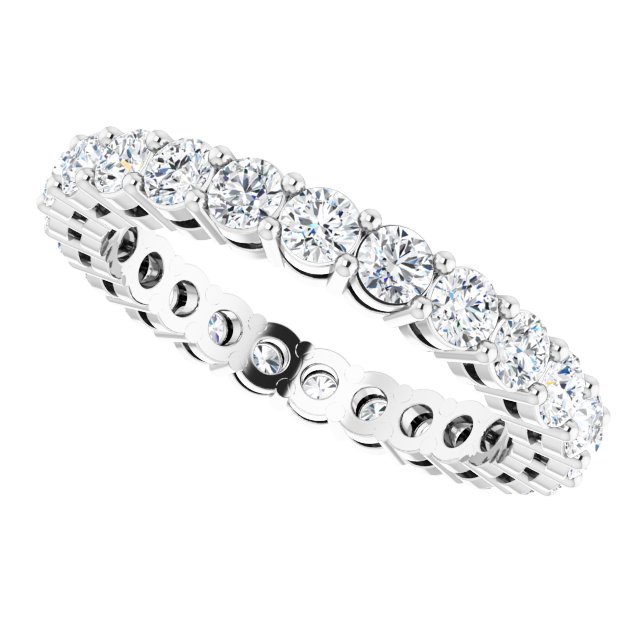 14K Gold Round Lab-Grown Diamond Shared-Prong Eternity Band – 2.5 mm Stones (1 3/8–1 1/2 CTW) - White Gold - view 5