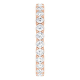 14K Gold Round Lab-Grown Diamond Shared-Prong Eternity Band – 2.5 mm Stones (1 3/8–1 1/2 CTW) - Rose Gold - view 4