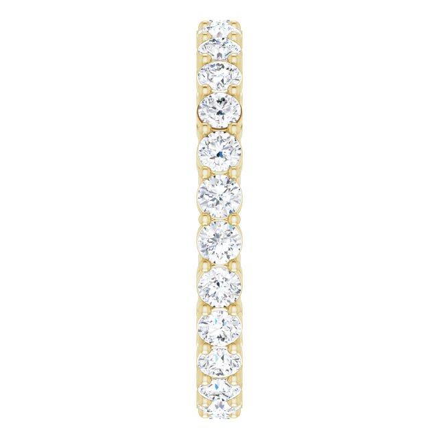 14K Gold Round Lab-Grown Diamond Shared-Prong Eternity Band – 2.5 mm Stones (1 3/8–1 1/2 CTW) - Yellow Gold - view 4