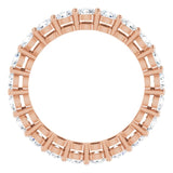 14K Gold Round Lab-Grown Diamond Shared-Prong Eternity Band – 2.8 mm Stones - Rose Gold - view 2