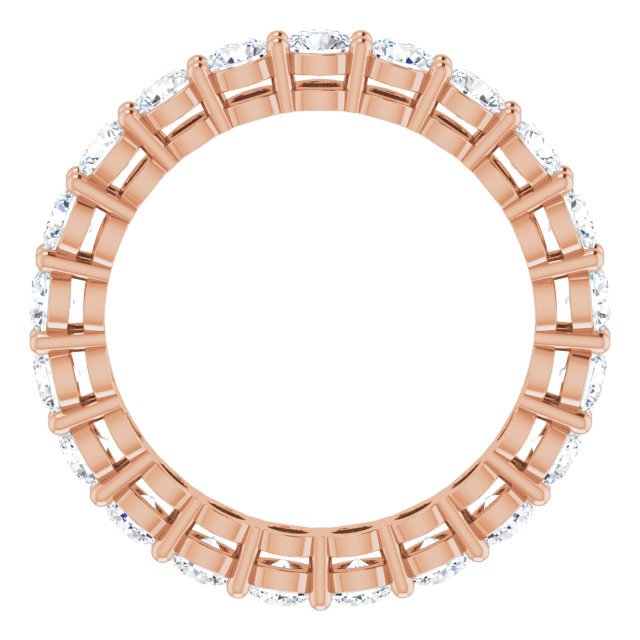 14K Gold Round Lab-Grown Diamond Shared-Prong Eternity Band – 2.8 mm Stones - Rose Gold - view 2