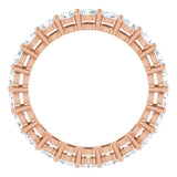 14K Gold Round Lab-Grown Diamond Shared-Prong Eternity Band – 2.8 mm Stones - Rose Gold - view 2