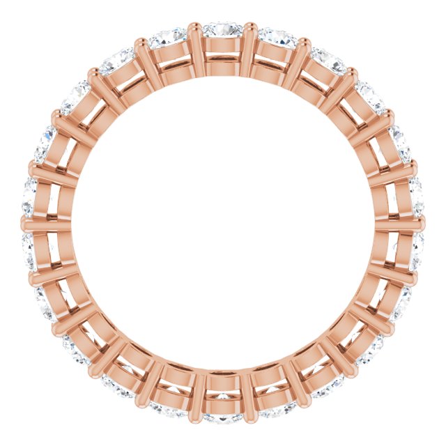 14K Gold Round Lab-Grown Diamond Shared-Prong Eternity Band – 2.8 mm Stones - Rose Gold - view 2