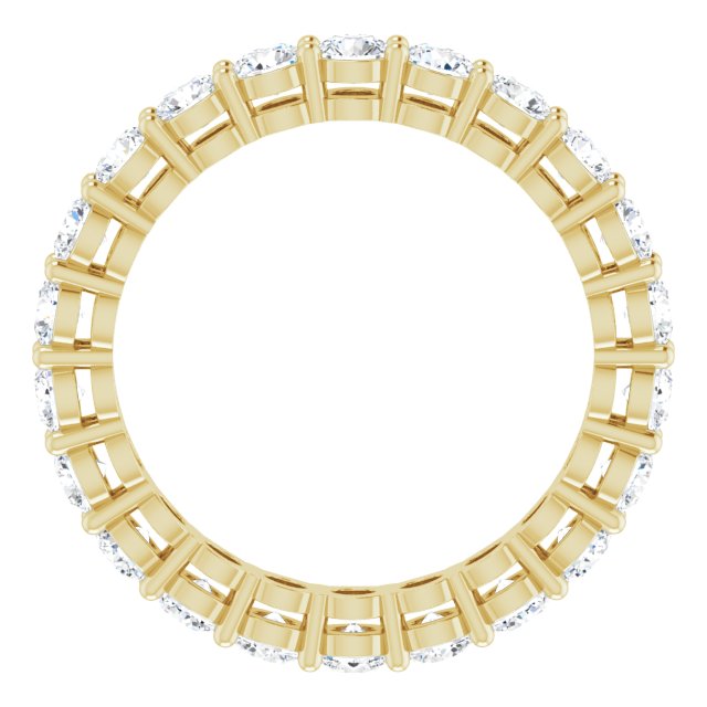 14K Gold Round Lab-Grown Diamond Shared-Prong Eternity Band – 2.8 mm Stones - Yellow Gold - view 2