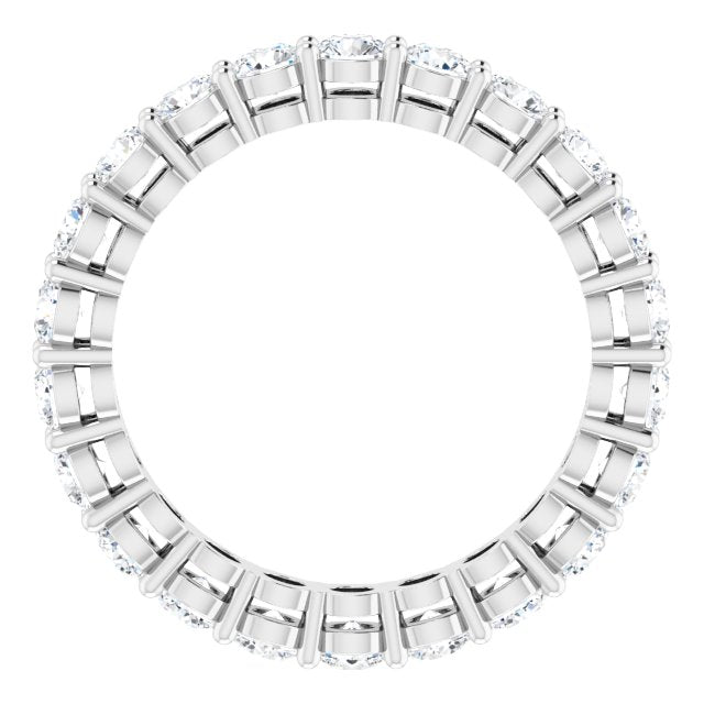 Platinum Round Lab-Grown Diamond Shared-Prong Eternity Band – 2.8 mm Stones - view 2