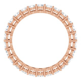 14K Gold Round Lab-Grown Diamond Shared-Prong Eternity Band – 2.5 mm Stones (1 3/8–1 1/2 CTW) - Rose Gold - view 2