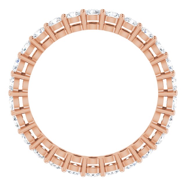 14K Gold Round Lab-Grown Diamond Shared-Prong Eternity Band – 2.5 mm Stones (1 3/8–1 1/2 CTW) - Rose Gold - view 2