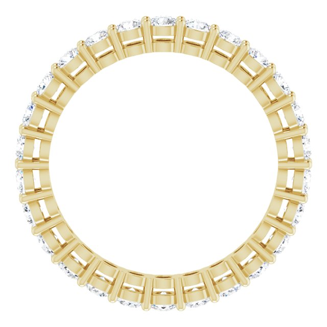 14K Gold Round Lab-Grown Diamond Shared-Prong Eternity Band – 2.5 mm Stones (1 3/8–1 1/2 CTW) - Yellow Gold - view 2