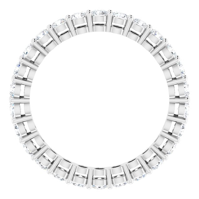 14K Gold Round Lab-Grown Diamond Shared-Prong Eternity Band – 2.5 mm Stones (1 3/8–1 1/2 CTW) - White Gold - view 2