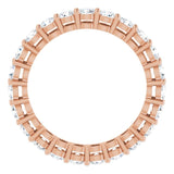 14K Gold Round Lab-Grown Diamond Shared-Prong Eternity Band – 2.8 mm Stones - Rose Gold - view 2