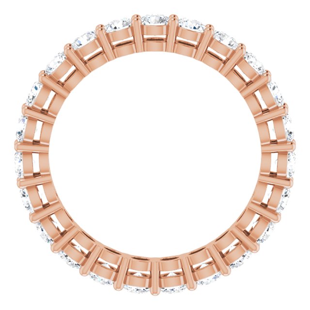 14K Gold Round Lab-Grown Diamond Shared-Prong Eternity Band – 2.8 mm Stones - Rose Gold - view 2