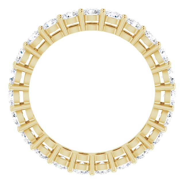 14K Gold Round Lab-Grown Diamond Shared-Prong Eternity Band – 2.8 mm Stones - Yellow Gold - view 2