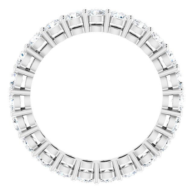 Platinum Round Lab-Grown Diamond Shared-Prong Eternity Band – 2.8 mm Stones - view 2