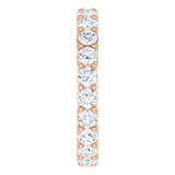 14K Gold Round Natural Diamond Shared-Prong Eternity Band – 2.8 mm Stones - Rose Gold - view 4