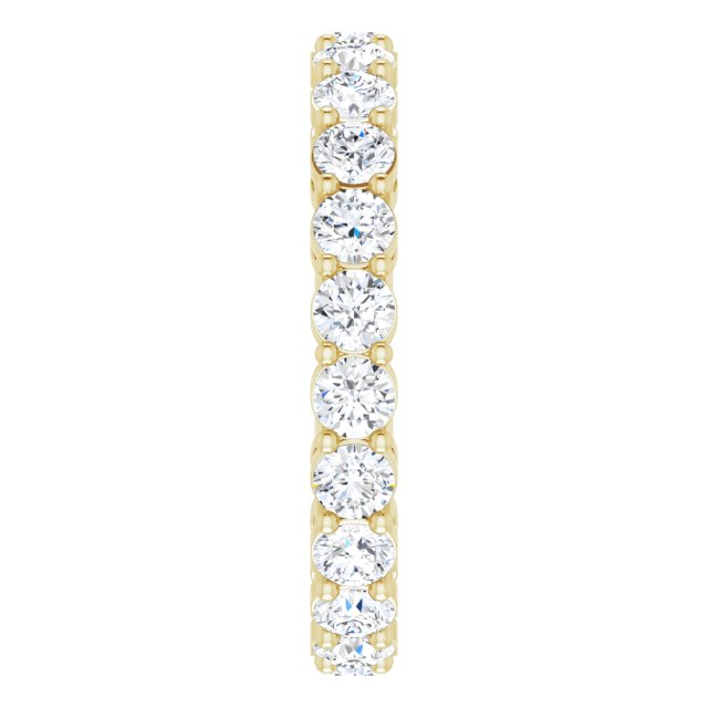 14K Gold Round Lab-Grown Diamond Shared-Prong Eternity Band – 2.8 mm Stones - Yellow Gold - view 4
