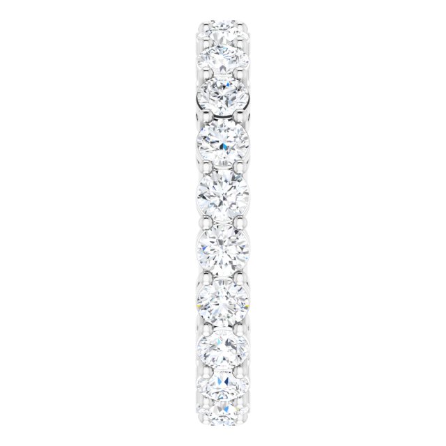 Platinum Round Lab-Grown Diamond Shared-Prong Eternity Band – 2.8 mm Stones - view 4