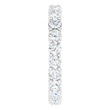 14K Gold Round Lab-Grown Diamond Shared-Prong Eternity Band – 2.8 mm Stones - White Gold - view 4