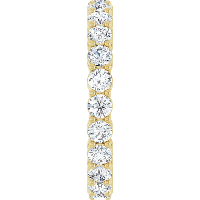 14K Gold Round Lab-Grown Diamond Shared-Prong Eternity Band – 2.8 mm Stones - Yellow Gold - view 4