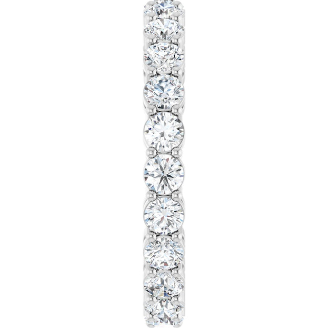 14K Gold Round Lab-Grown Diamond Shared-Prong Eternity Band – 2.8 mm Stones - White Gold - view 4