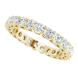 14K Gold Round Lab-Grown Diamond Shared-Prong Eternity Band – 2.5 mm Stones (1 3/8–1 1/2 CTW) - Yellow Gold - view 5