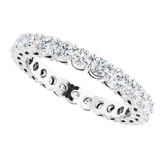 14K Gold Round Lab-Grown Diamond Shared-Prong Eternity Band – 2.5 mm Stones (1 3/8–1 1/2 CTW) - White Gold - view 5