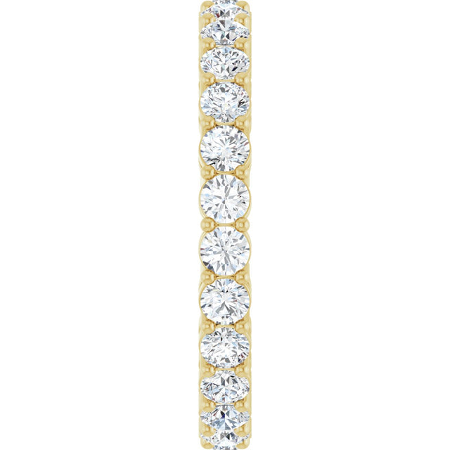 14K Gold Round Lab-Grown Diamond Shared-Prong Eternity Band – 2.5 mm Stones (1 3/8–1 1/2 CTW) - Yellow Gold - view 4