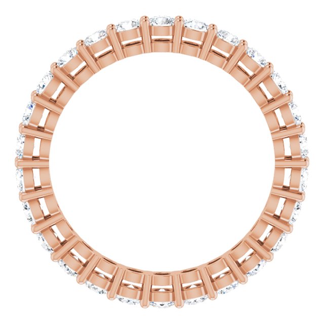 14K Gold Round Lab-Grown Diamond Shared-Prong Eternity Band – 2.5 mm Stones (1 3/8–1 1/2 CTW) - Rose Gold - view 2