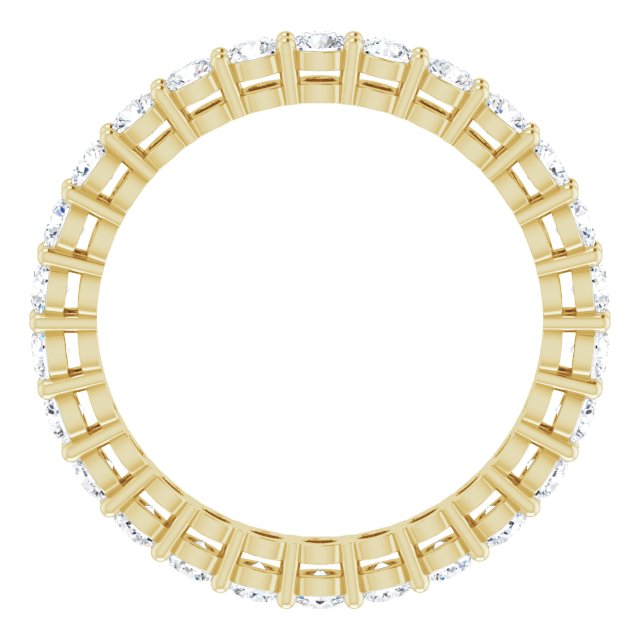 14K Gold Round Lab-Grown Diamond Shared-Prong Eternity Band – 2.5 mm Stones (1 3/8–1 1/2 CTW) - Yellow Gold - view 2