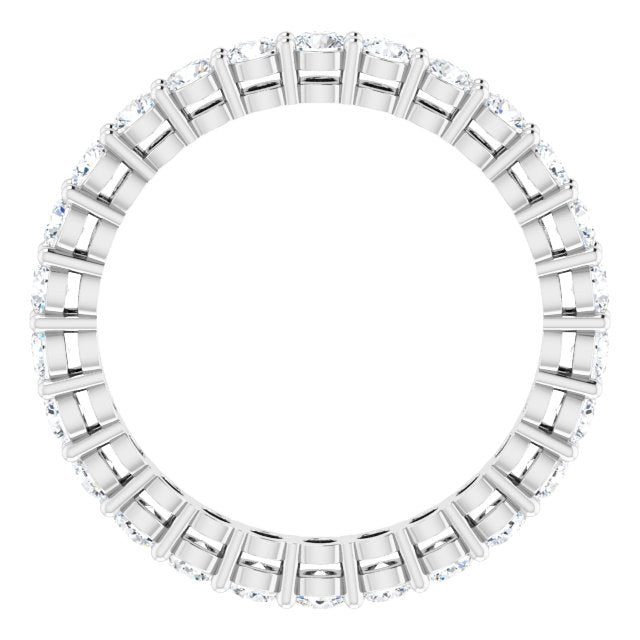 14K Gold Round Lab-Grown Diamond Shared-Prong Eternity Band – 2.5 mm Stones (1 3/8–1 1/2 CTW) - White Gold - view 2
