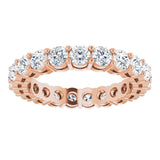 14K Gold Round Lab-Grown Diamond Shared-Prong Eternity Band – 2.8 mm Stones - Rose Gold - view 3