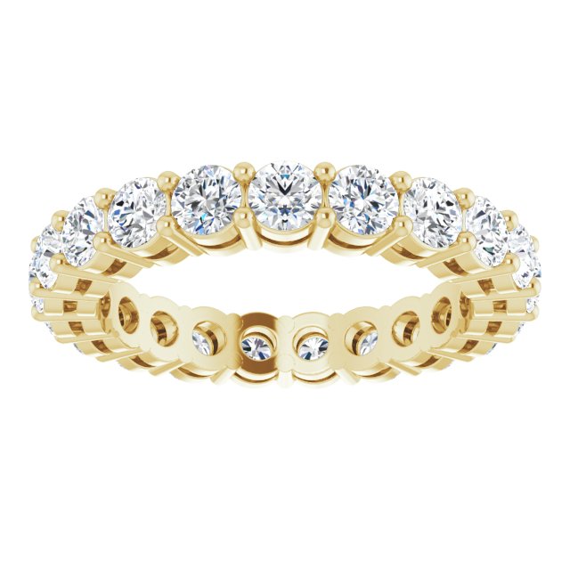 14K Gold Round Lab-Grown Diamond Shared-Prong Eternity Band – 2.8 mm Stones - Yellow Gold - view 3