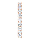 14K Gold Round Lab-Grown Diamond Shared-Prong Eternity Band – 2.5 mm Stones (1 3/8–1 1/2 CTW) - Rose Gold - view 4