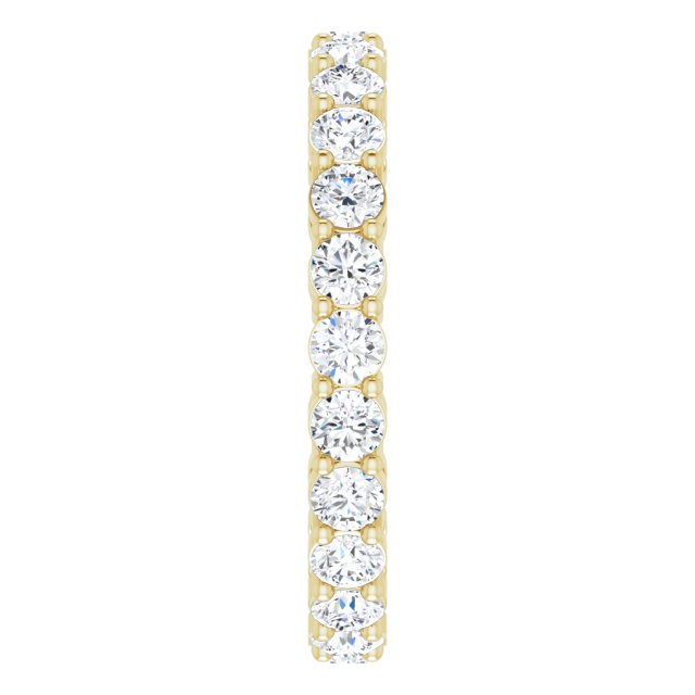 14K Gold Round Lab-Grown Diamond Shared-Prong Eternity Band – 2.5 mm Stones (1 3/8–1 1/2 CTW) - Yellow Gold - view 4
