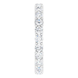 14K Gold Round Lab-Grown Diamond Shared-Prong Eternity Band – 2.5 mm Stones (1 3/8–1 1/2 CTW) - White Gold - view 4