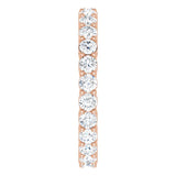 14K Gold Round Lab-Grown Diamond Shared-Prong Eternity Band – 2.5 mm Stones (1 3/8–1 1/2 CTW) - Rose Gold - view 4