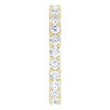 14K Gold Round Lab-Grown Diamond Shared-Prong Eternity Band – 2.5 mm Stones (1 3/8–1 1/2 CTW) - Yellow Gold - view 4