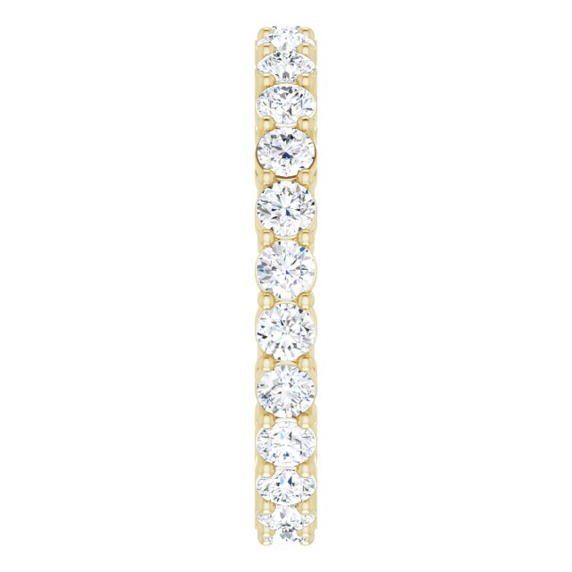 14K Gold Round Lab-Grown Diamond Shared-Prong Eternity Band – 2.5 mm Stones (1 3/8–1 1/2 CTW) - Yellow Gold - view 4