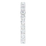 14K Gold Round Lab-Grown Diamond Shared-Prong Eternity Band – 2.5 mm Stones (1 3/8–1 1/2 CTW) - White Gold - view 4