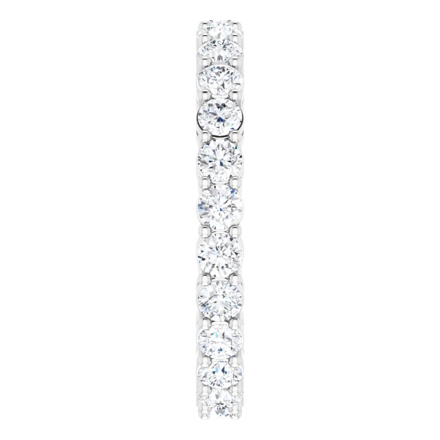 14K Gold Round Lab-Grown Diamond Shared-Prong Eternity Band – 2.5 mm Stones (1 3/8–1 1/2 CTW) - White Gold - view 4